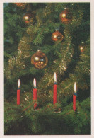 Bonne Année Noël BOUGIE Vintage Carte Postale CPSM #PBO021.FR - Neujahr