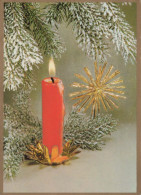 Bonne Année Noël BOUGIE Vintage Carte Postale CPSM #PBN960.FR - New Year