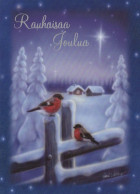 Bonne Année Noël OISEAU Vintage Carte Postale CPSM #PBM712.FR - Nouvel An