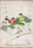 Bonne Année Noël OISEAU Vintage Carte Postale CPSM #PBM586.FR - New Year