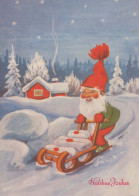 Bonne Année Noël GNOME Vintage Carte Postale CPSM #PBL616.FR - Nouvel An