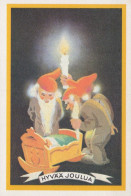 Bonne Année Noël GNOME Vintage Carte Postale CPSM #PBL680.FR - Nouvel An