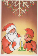 PÈRE NOËL Bonne Année Noël Vintage Carte Postale CPSM #PBL022.FR - Kerstman