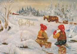 Bonne Année Noël GNOME Vintage Carte Postale CPSM #PBA902.FR - Nieuwjaar