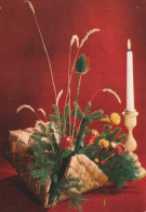 Bonne Année Noël BOUGIE Vintage Carte Postale CPSM #PBA399.FR - Nieuwjaar