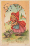 EASTER CHILDREN EGG Vintage Postcard CPA #PKE350.GB - Ostern