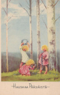 EASTER CHILDREN EGG Vintage Postcard CPA #PKE224.GB - Ostern