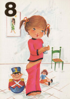 HAPPY BIRTHDAY 8 Year Old GIRL CHILDREN Vintage Postal CPSM #PBT909.GB - Verjaardag