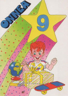 HAPPY BIRTHDAY 9 Year Old BOY Children Vintage Postcard CPSM Unposted #PBU031.GB - Cumpleaños