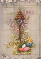 EASTER CHICKEN EGG Vintage Postcard CPSM #PBP093.GB - Pâques