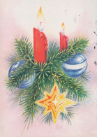 Happy New Year Christmas CANDLE Vintage Postcard CPSM #PBN776.GB - New Year