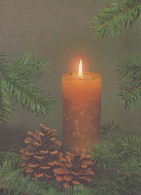Happy New Year Christmas CANDLE Vintage Postcard CPSM #PAZ971.GB - Nouvel An