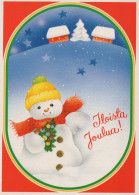 Happy New Year Christmas SNOWMAN Vintage Postcard CPSM #PAZ641.GB - Neujahr