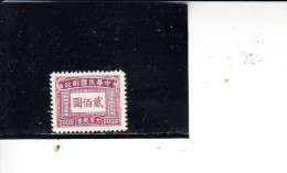 CINA  1946-7 - Yvert  T 79** - Taxe - 1912-1949 Republic