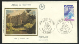 FRANCE 1980 N° 2112 PREMIER JOUR Superbe C 2 € Europa Abbaye Saint-Pierre Solesmes Tourisme - Storia Postale