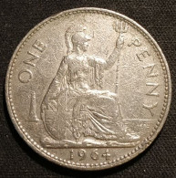 Pas Courant - GRANDE BRETAGNE - 1 PENNY 1964 - Plaqué Nickel - Elizabeth II - 1ère Effigie - Sans "BRITT:OMN:" - D. 1 Penny