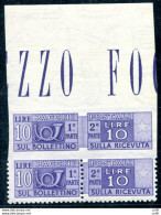 Pacchi Postali Lire 10 Varietà Non Dentellato - Varietà E Curiosità