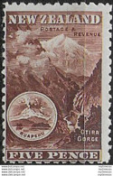 1899 New Zealand Mount Ruapehu 5d. Deep Purple Brown MH SG N. 263a - Otros & Sin Clasificación