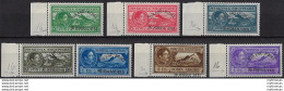 1931 Albania Aerea Tirana-Roma 7v. Varietà MNH YT N. 35A/35G - Albania