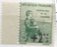 FRANCE N° 163 + 2/1/2C S 5C+5C VERT AU PROFIT DES ORPHELINS DE GUERRE2EME TIRAGE NEUF SANS CHARNIERE - Unused Stamps