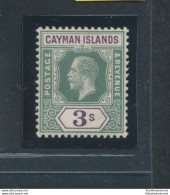1912 CAYMAN ISLANDS, Stanley Gibbons N. 50 - 3 Scellini Green And Violet - Giorgio V - MNH** - Otros & Sin Clasificación