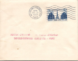 FRANCE- Enveloppe  Du 23 XI 1951 Nations Unies . Assemblée Générale Paris - Gedenkstempel