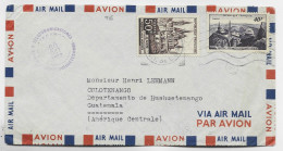 FRANCE 50FR CAEN +40FR PIC MIDI LETTRE AVION PARIS 1953 POUR GUATEMALA - 1921-1960: Période Moderne