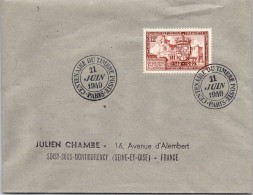 FRANCE- Enveloppe Centenaire Du Timbre Poste Paris Du 11 Juin 1949 - Commemorative Postmarks