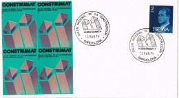 55195. Carta BARCELONA 1979. Salon CONSTRUMAT. Bloque De 4 Viñetas, Label, Cinderella - Briefe U. Dokumente