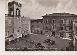 CASTIGLIONE DEL LAGO PERUGIA  PIAZZA MAZZINI E ALBERGO MIRALAGO  VG  1958 - Perugia