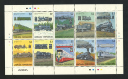 GRENADINES 1989 N° 1002/101 ** Neufs MNH Superbes C 25 € Chemins De Fer Trains Américains Morgans Louisiana Boston - Grenada (1974-...)