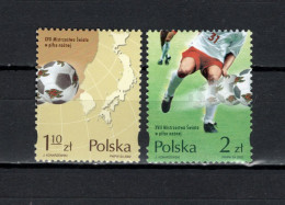 Poland 2002 Football Soccer World Cup, Set Of 2 MNH - 2002 – Corea Del Sur / Japón