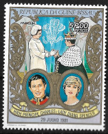 GUINE BISSAU – 1981 Royal Wedding 5 Pesos Used Stamp - Guinea-Bissau