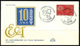 LUXEMBOURG MI-NR. 620 FDC MITLÄUFER 1960 SCHUMAN PLAN - Europäischer Gedanke