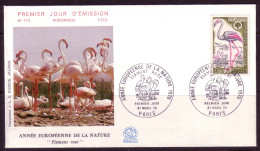 FRANKREICH MI-NR. 1704 FDC MITLÄUFER 1970 NATURSCHUTZJAHR FLAMINGO - Europese Gedachte