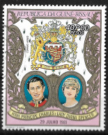 GUINE BISSAU – 1981 Royal Wedding 40 Pesos Used Stamp - Guinée-Bissau