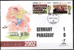 Liberia 2002 Football Soccer World Cup Commemorative Cover Match Germany - Paraguay 1:0 - 2002 – Corea Del Sud / Giappone