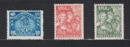 POLOGNE 1952  Course Cycliste Et Ouvriers YT638 à 640 ** - Nuevos