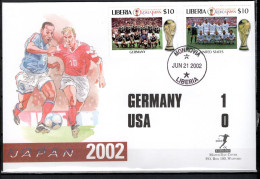 Liberia 2002 Football Soccer World Cup Commemorative Cover Match Germany - USA 1:0 - 2002 – Corée Du Sud / Japon