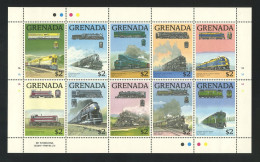 GRENADE 1989 N° 1733/1742 ** Neufs MNH Superbes C 22.50 € Chemins De Fer Trains Américains Chesapeake Ohio Railroad - Grenade (1974-...)