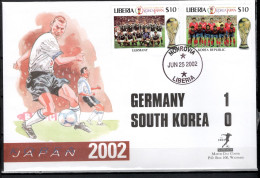 Liberia 2002 Football Soccer World Cup Commemorative Cover Match Germany - South Korea 1:0 - 2002 – Corea Del Sud / Giappone