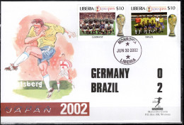 Liberia 2002 Football Soccer World Cup Commemorative Cover Final Match Germany - Brazil 0:2 - 2002 – Corea Del Sud / Giappone