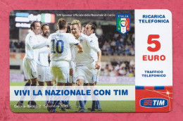 Italia Rep, Italy- Vivi La Nazionale Con TIM-Estonia Vs Italia, Feb. 2013- Used Top Up Card By 5 Euro. - [2] Sim Cards, Prepaid & Refills