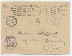 TAXE 1FR AUNEUIL OISE 1941 LETTRE PREFET DE L'OISE SIMPLE TAXE - 1859-1959 Cartas & Documentos