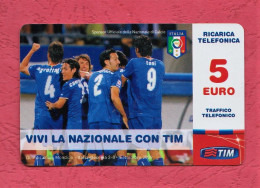 Italia Rep, Italy- Vivi La Nazionale Con TIM-Qualificazione Mondiali Italia Vs Georgia- Used Top Up Card 5 Euro, - [2] Sim Cards, Prepaid & Refills