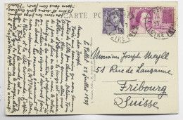 SURTAXE 90C STENDHAL +40C MERCURE CARTE LE POLLET 23.7.1940 POUR SUISSE 5 C EN TROP - 1921-1960: Modern Period