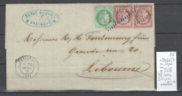 France - Lettre Preignac - Affranchissement   Ceres - 1875 - 1849-1876: Période Classique