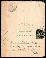 ENT35-01 / CL 15C Vert Semeuse Lignee Daté 935 - Dept 35 (Ille Et Vilaine) RENNES 1920 Cachet Type A4 - Tarjetas Cartas
