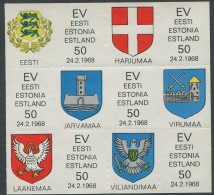 Estonia:Unused Labels Sheet Coat Of Arms, C, 24.02.1968 - Estonie