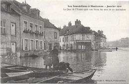 77  MONTEREAU - Inondations 1910 - Quai De L'Yonne - Animée - Montereau